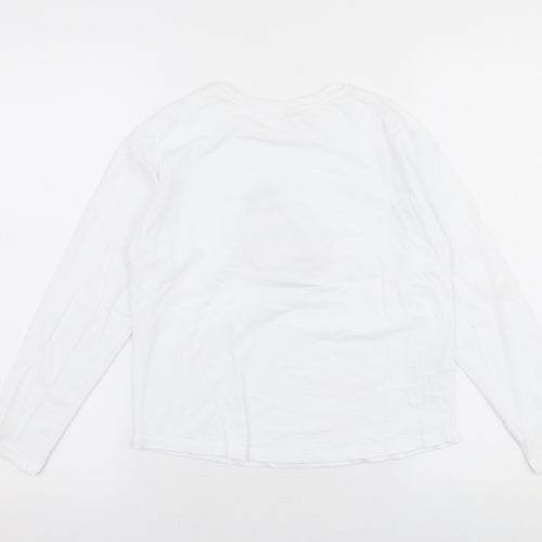 MNG Girls White  Polyester Jersey T-Shirt Size 10 Years Round Neck Pullover - Lady bird