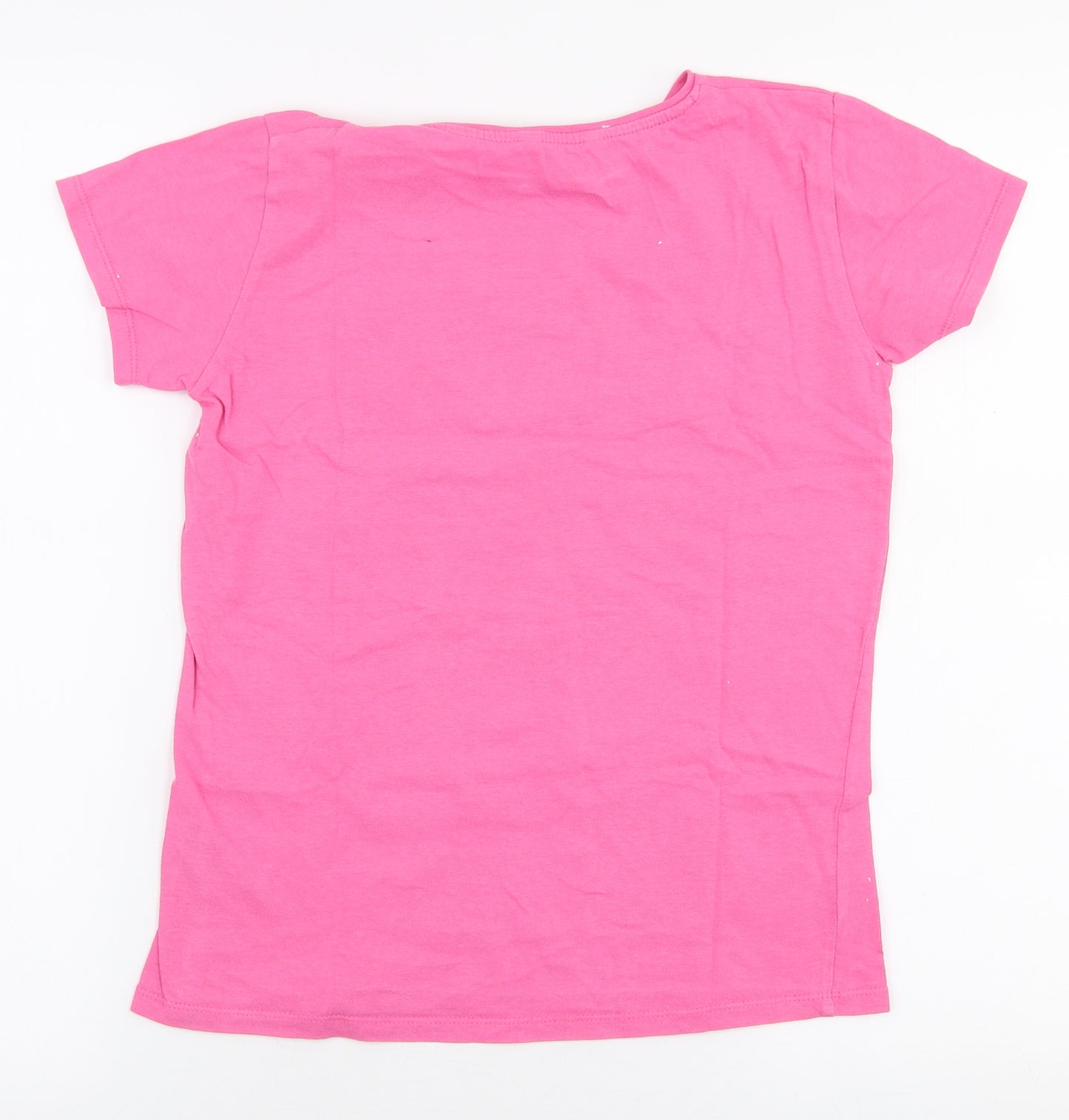 Pep & Co Girls Pink  100% Cotton Jersey T-Shirt Size 11-12 Years Round Neck Pullover - Los angeles