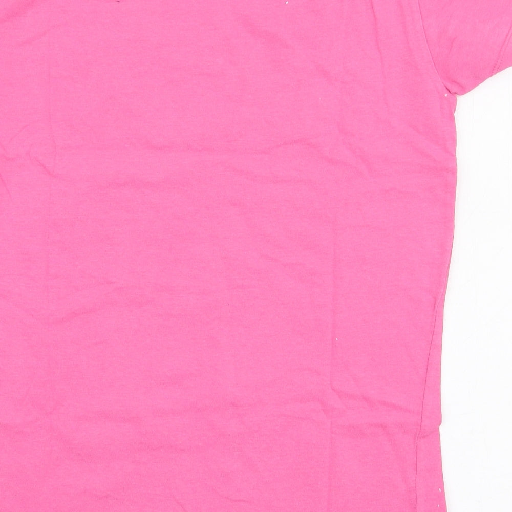 Pep & Co Girls Pink  100% Cotton Jersey T-Shirt Size 11-12 Years Round Neck Pullover - Los angeles