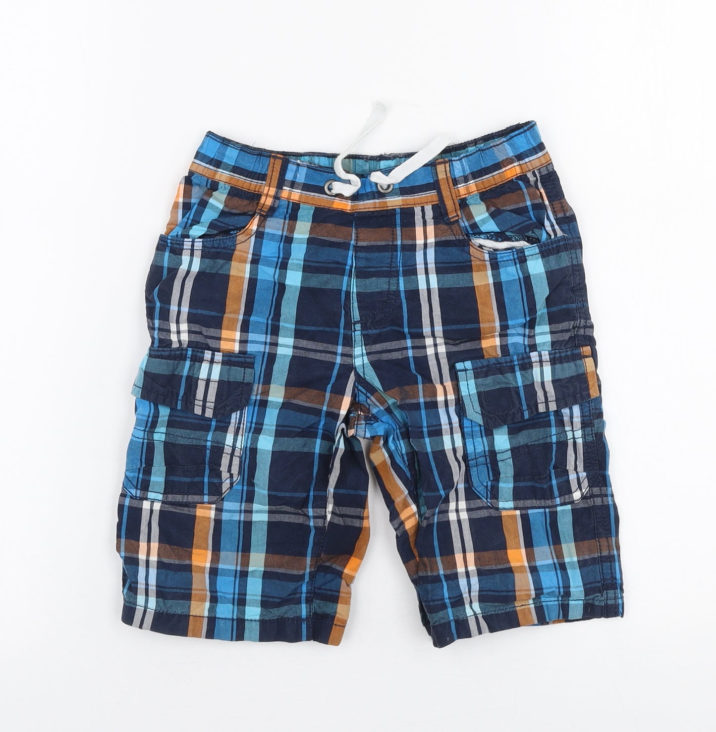Palomino Boys Multicoloured Plaid 100% Cotton Cargo Shorts Size 7 Years  Regular Drawstring