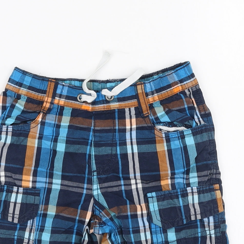 Palomino Boys Multicoloured Plaid 100% Cotton Cargo Shorts Size 7 Years  Regular Drawstring