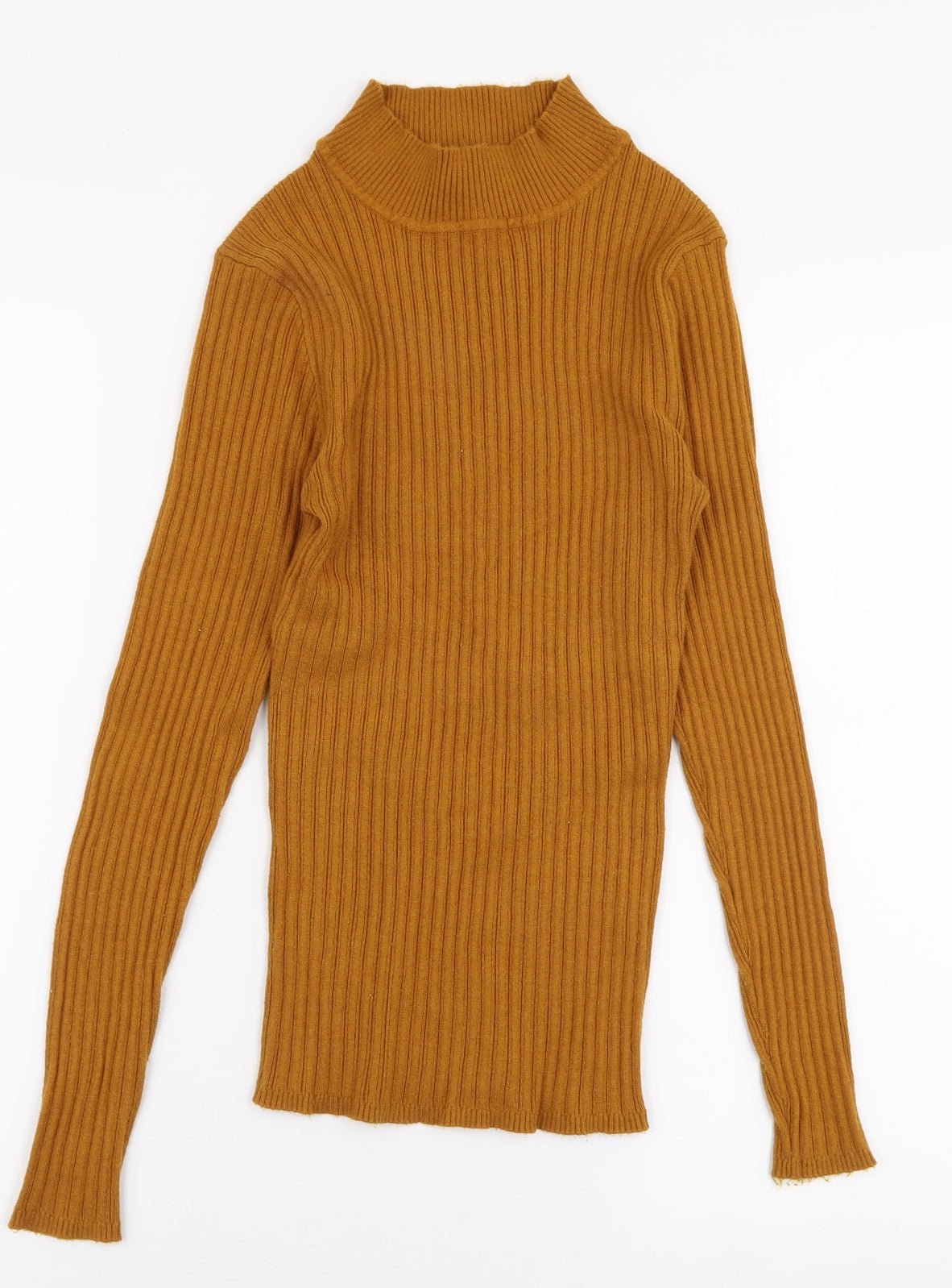 Primark Womens Orange High Neck  Polyester Pullover Jumper Size 16
