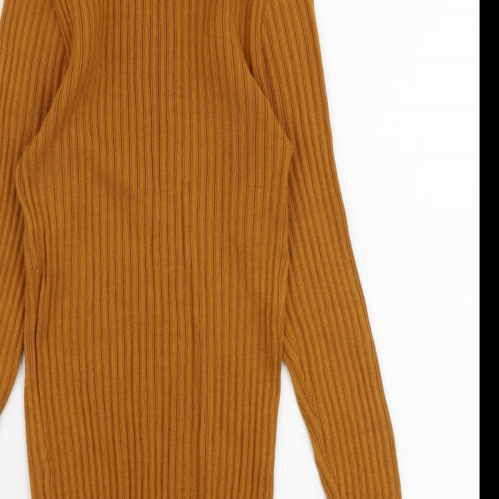 Primark Womens Orange High Neck  Polyester Pullover Jumper Size 16