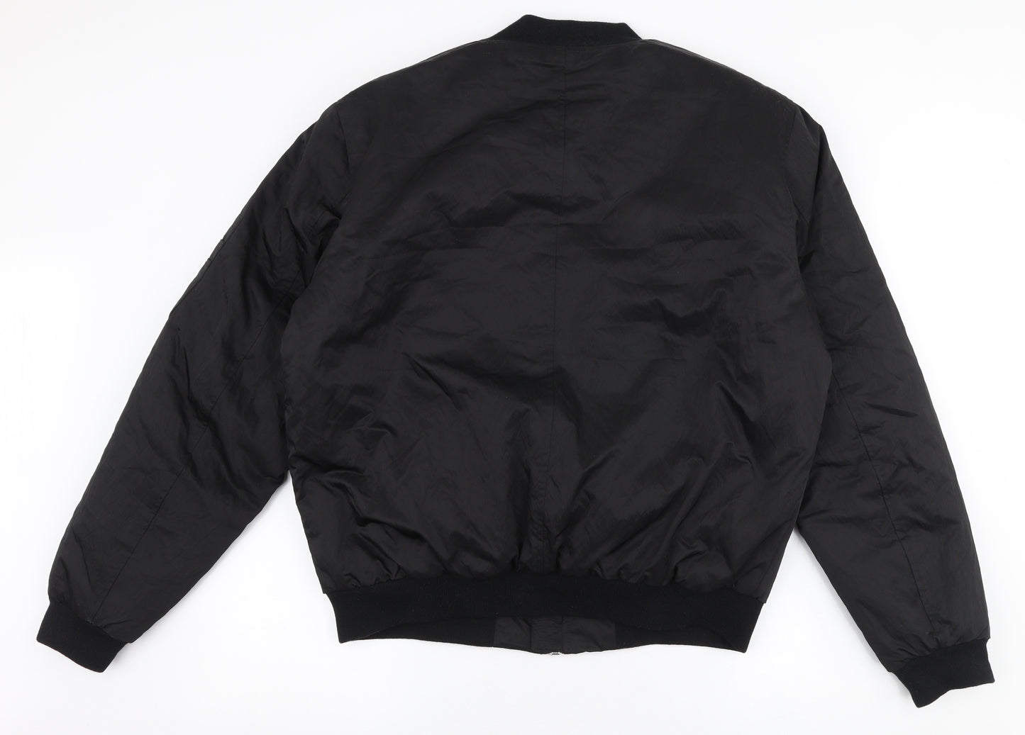ASOS Mens Black   Bomber Jacket Coat Size L  Zip