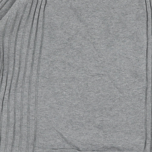 MNG Womens Grey V-Neck  Polyester Pullover Jumper Size XL