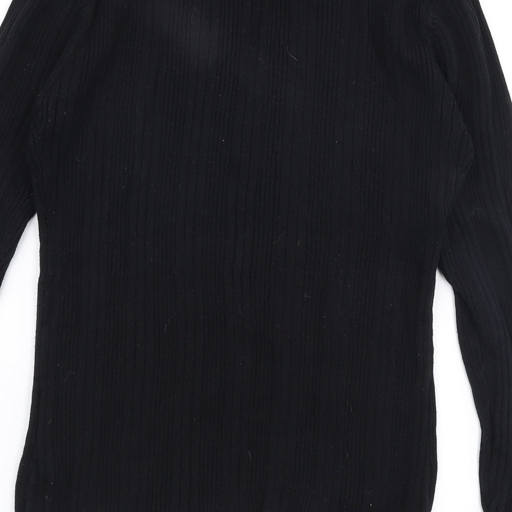 Dunnes Stores Womens Black V-Neck  100% Cotton Pullover Jumper Size 16