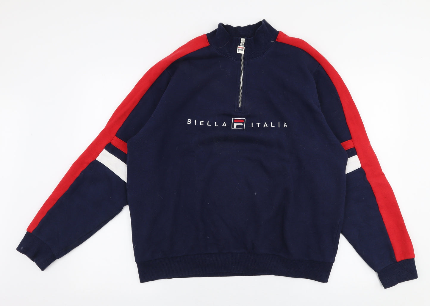 FILA Womens Blue  Cotton Pullover Sweatshirt Size M  Zip