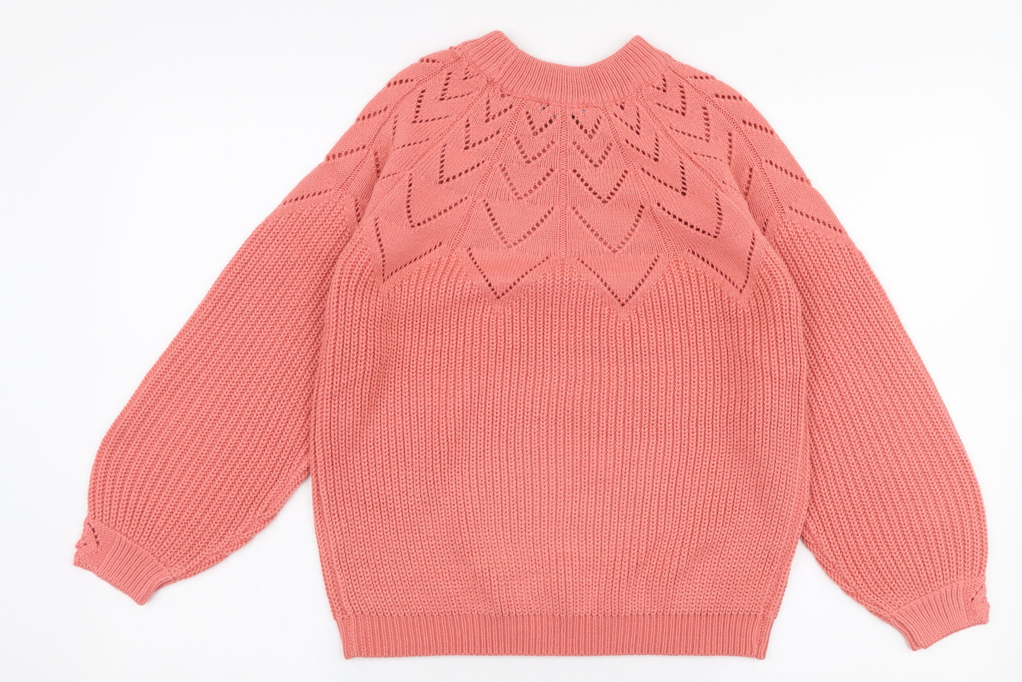 Dorothy Perkins Womens Pink Round Neck  Acrylic Pullover Jumper Size 10
