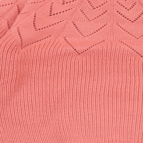 Dorothy Perkins Womens Pink Round Neck  Acrylic Pullover Jumper Size 10