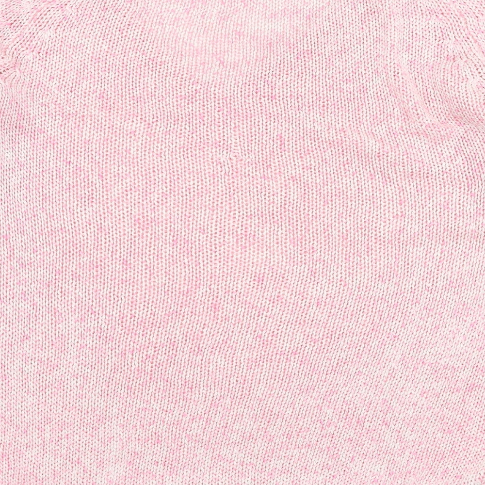 H&M Womens Pink V-Neck  Acrylic Pullover Jumper Size S