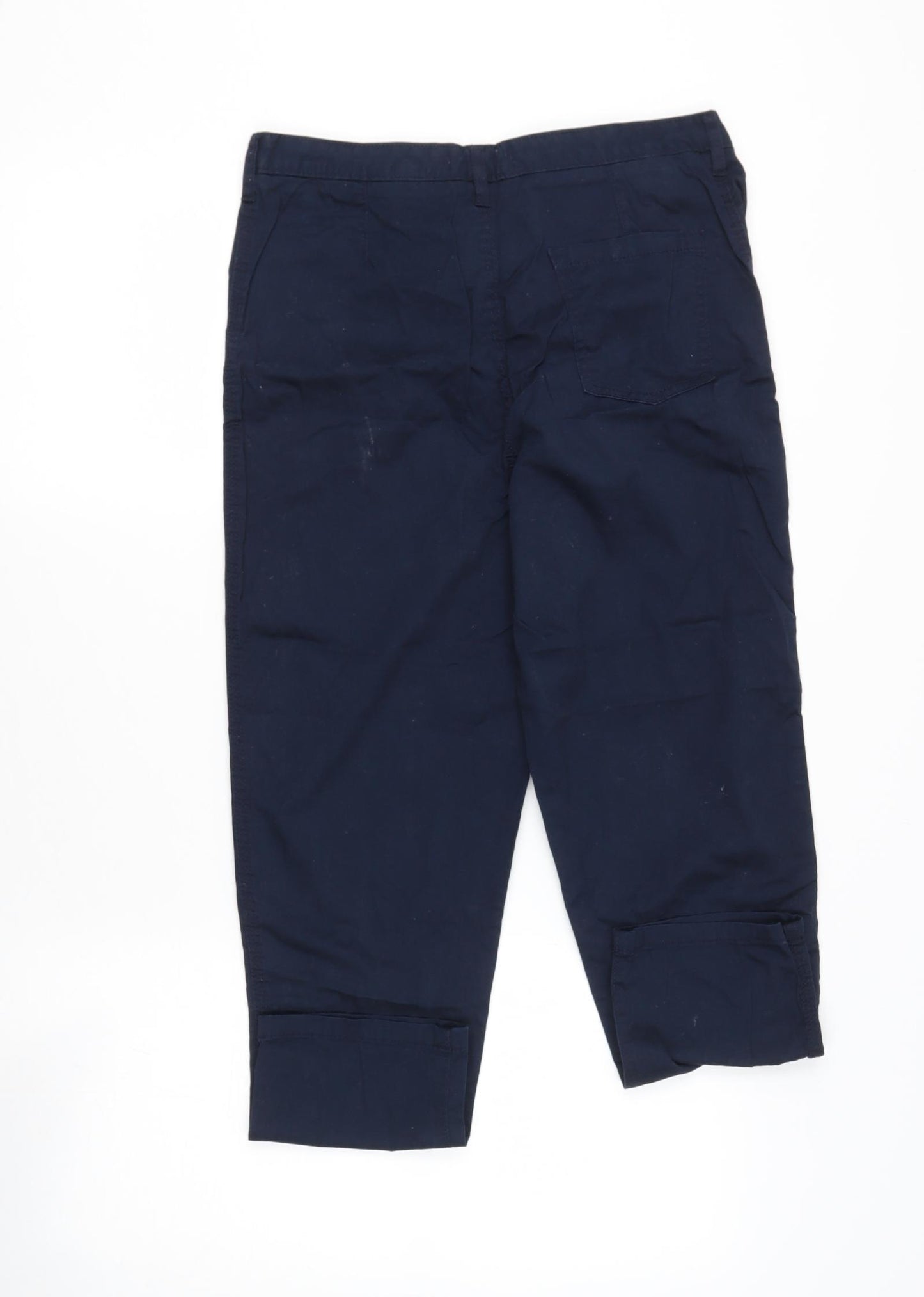 tesco Womens Blue  Cotton Cargo Trousers Size 6 L24 in Regular