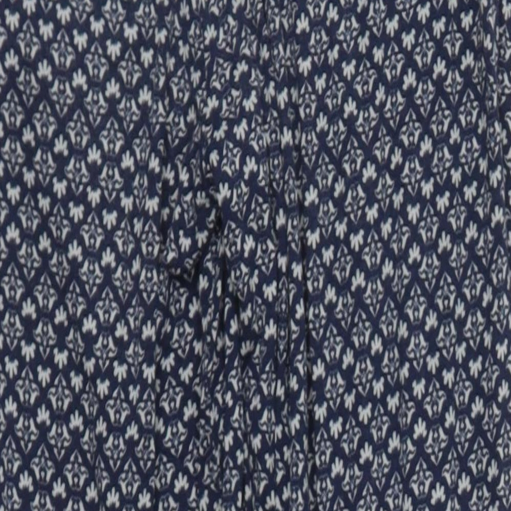NEXT Womens Blue  Viscose Harem Trousers Size 8 L21 in Regular Drawstring