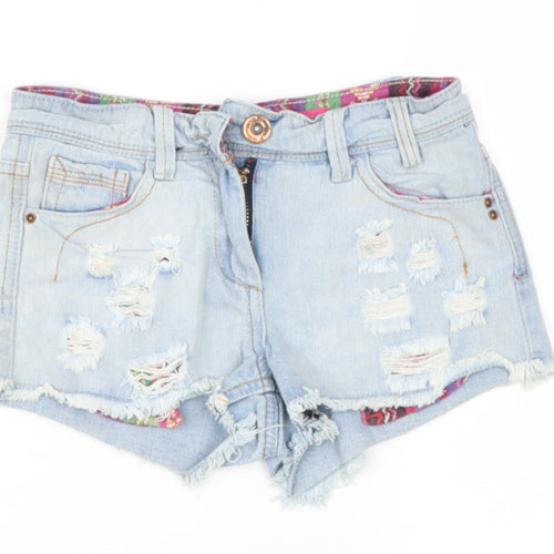 sophie  Girls Blue  Cotton Culotte Shorts Size 10-11 Years L20 in Regular