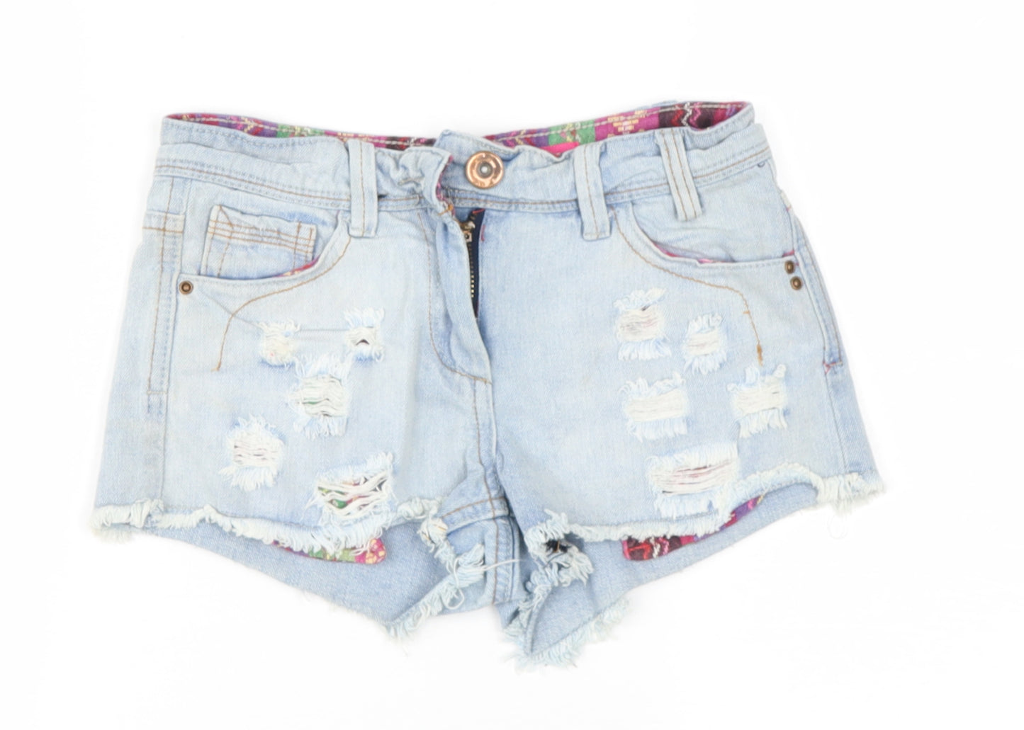 sophie  Girls Blue  Cotton Culotte Shorts Size 10-11 Years L20 in Regular