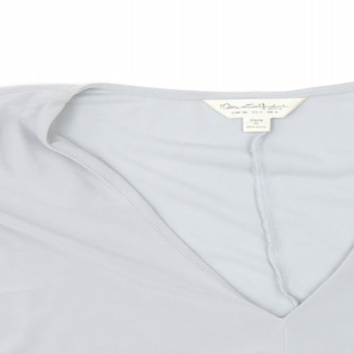Miss Selfridge Womens Grey  Polyester Basic Blouse Size 6 V-Neck