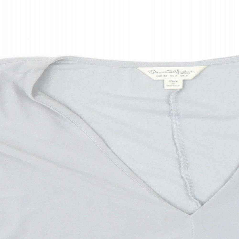 Miss Selfridge Womens Grey  Polyester Basic Blouse Size 6 V-Neck