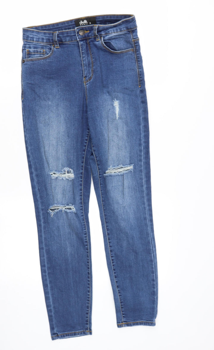 Dotti Womens Black Cotton Skinny Jeans Size 8 L26 in Regular
