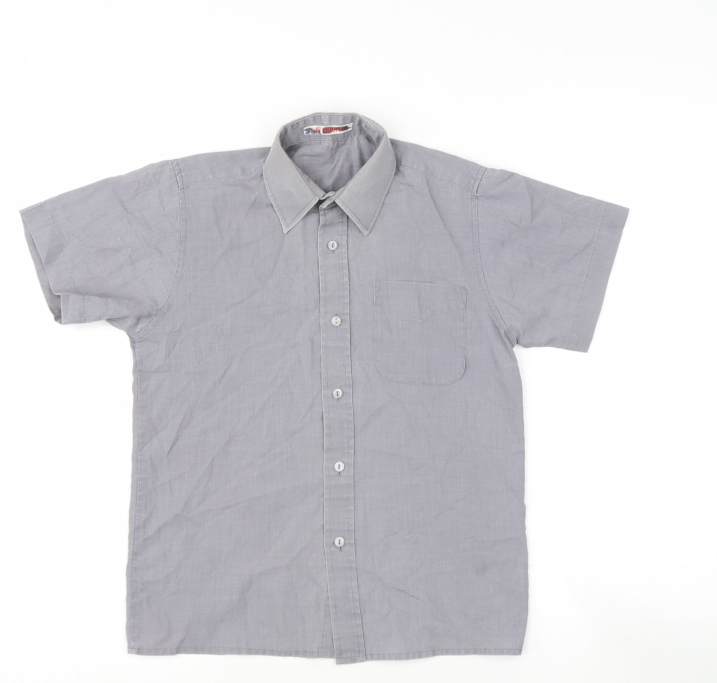 robinsons Boys Grey  Otter Basic Button-Up Size 9 Years Collared