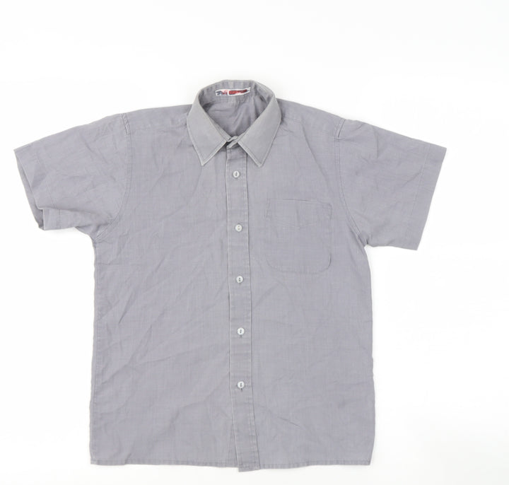 robinsons Boys Grey  Otter Basic Button-Up Size 9 Years Collared