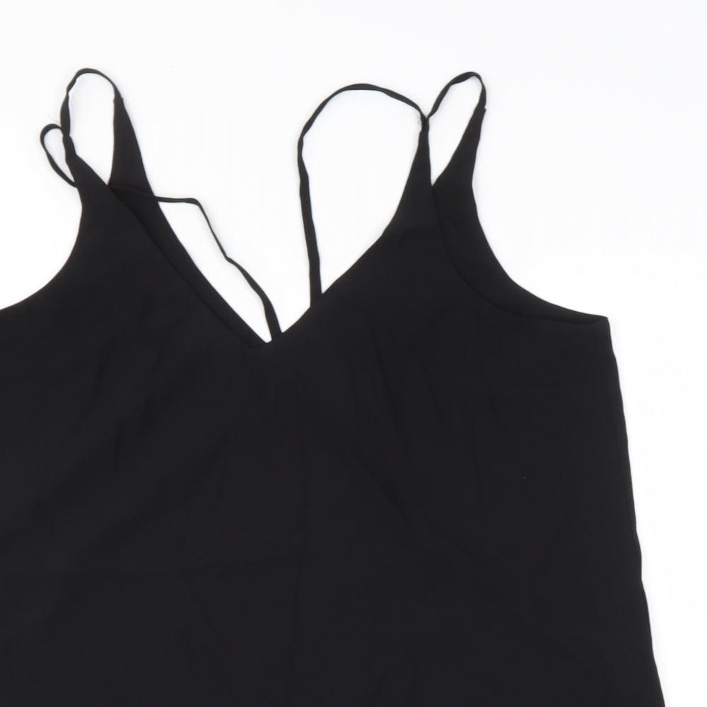 Topshop Womens Black  Polyester Camisole Blouse Size 10 V-Neck