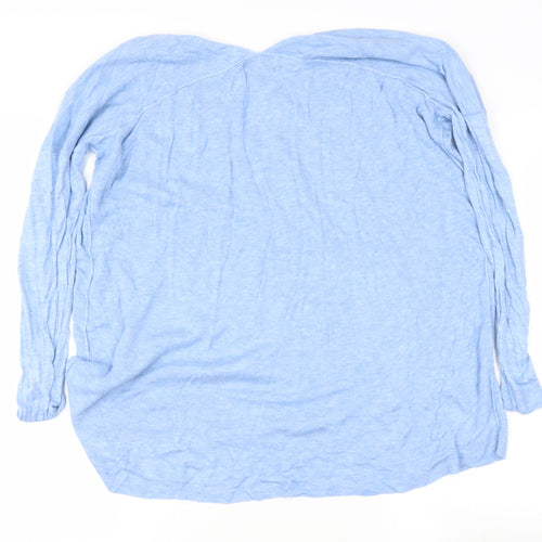 Topshop Womens Blue V-Neck  Viscose Pullover Jumper Size 8