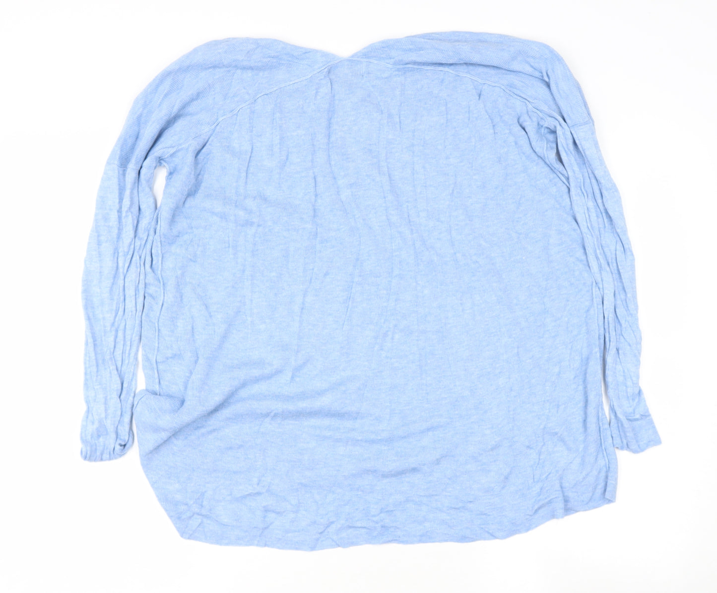 Topshop Womens Blue V-Neck  Viscose Pullover Jumper Size 8