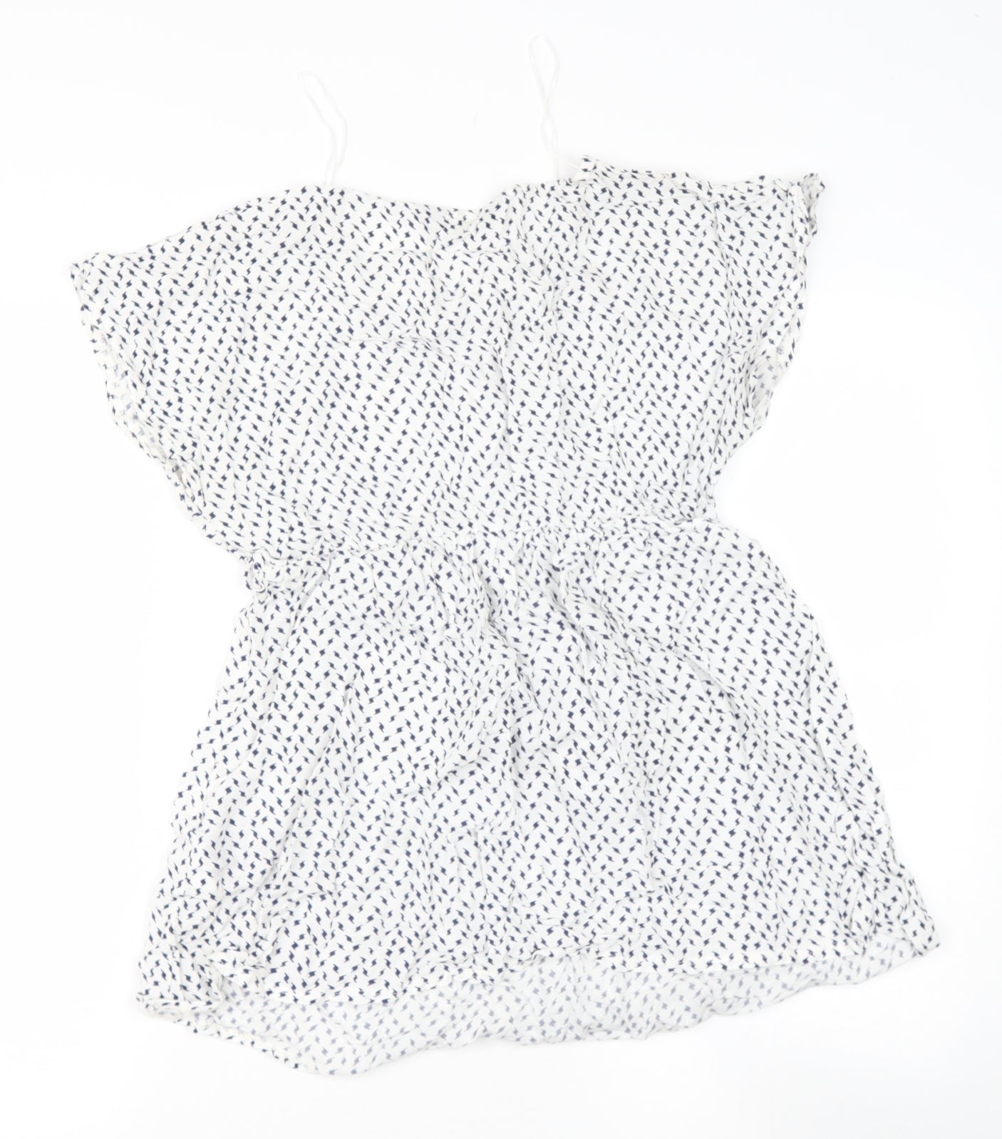 BABY MEMORIES Womens White Paisley Viscose Basic Blouse Size 14 Round Neck