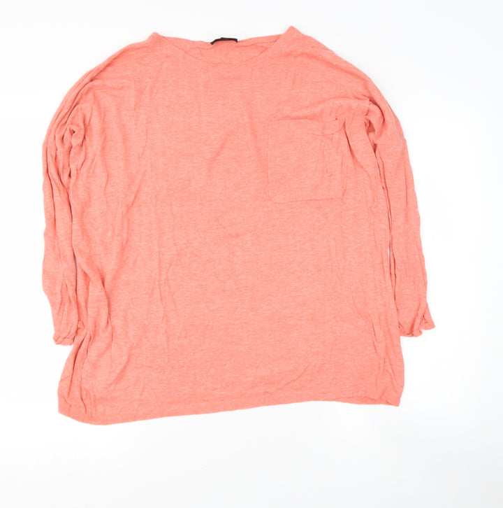 Topshop Womens Pink Round Neck  Polyester Pullover Jumper Size 8