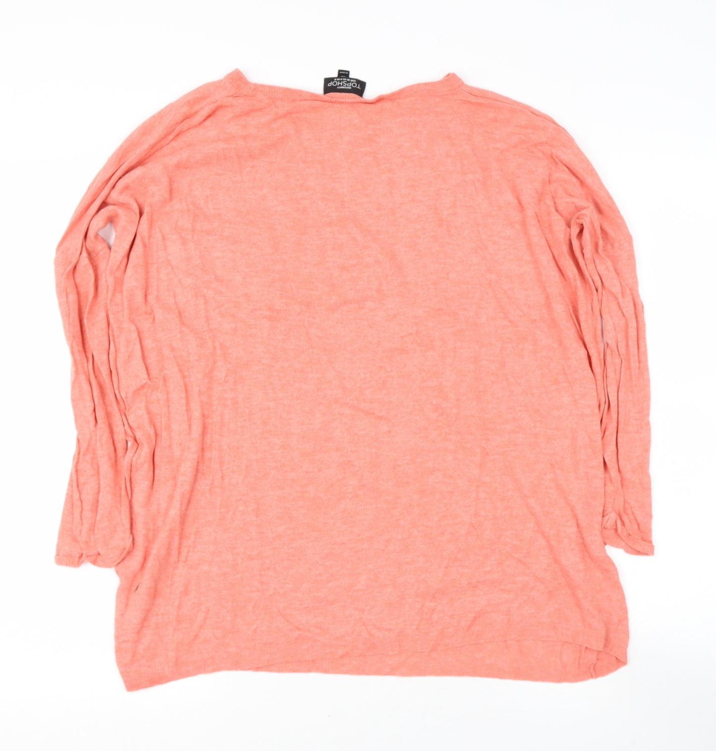 Topshop Womens Pink Round Neck  Polyester Pullover Jumper Size 8