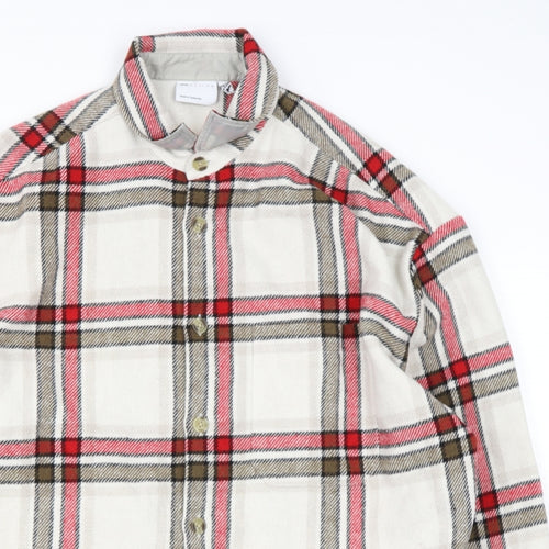 ASOS Mens Multicoloured Check Polyester  Button-Up Size L Collared