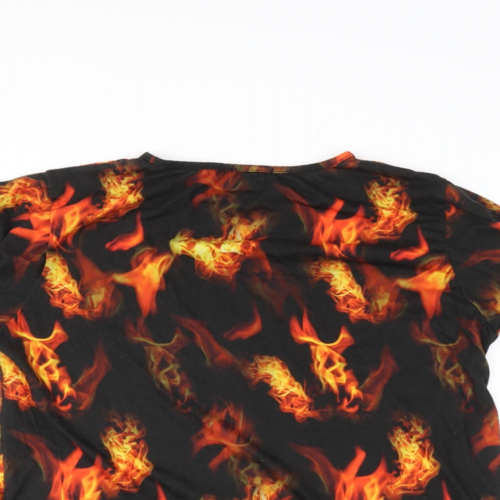 Boohoo Mens Red  Polyester  T-Shirt Size 13 Round Neck