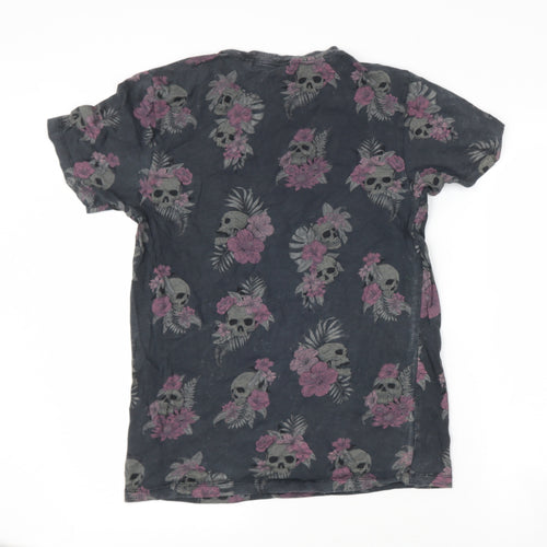 NEXT Mens Grey  Cotton  T-Shirt Size S Round Neck  - skeleton