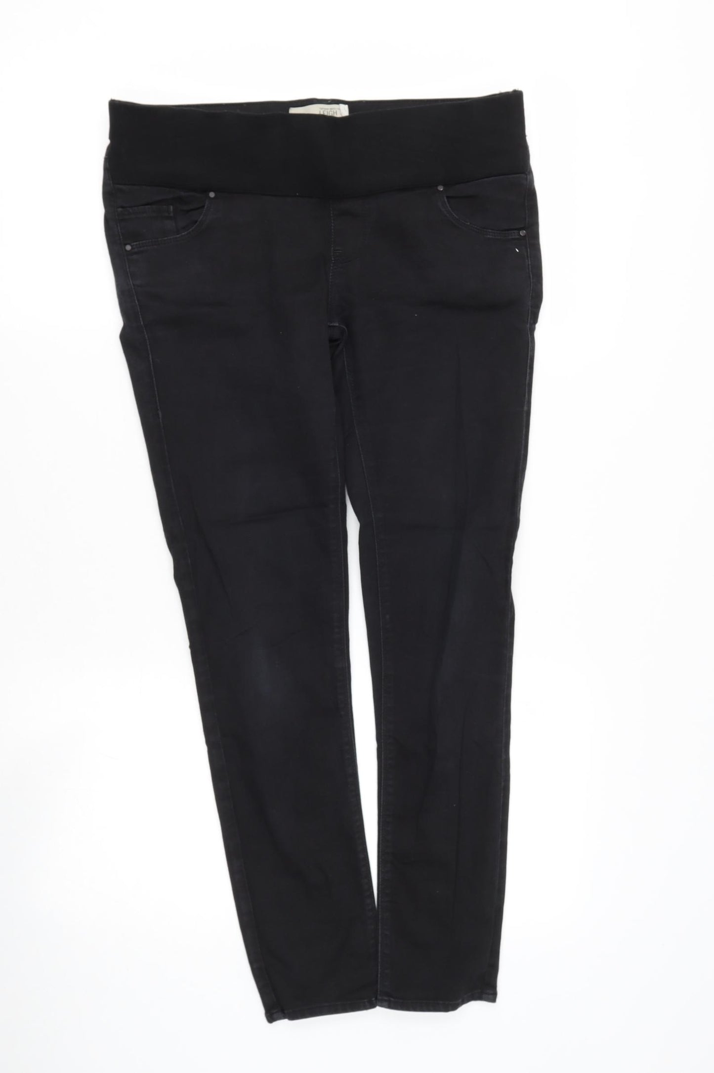 Topshop Womens Black  Cotton Mom Jeans Size 10 L27 in Regular