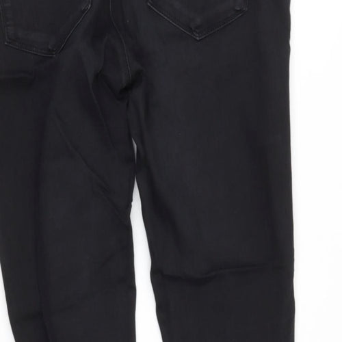 Topshop Womens Black  Cotton Mom Jeans Size 10 L27 in Regular