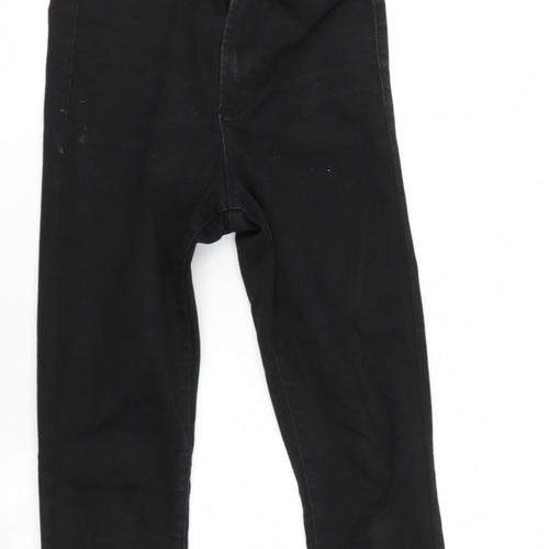 Denim and Co Womens Black  Cotton Mom Jeans Size 8 L25 in Regular Button