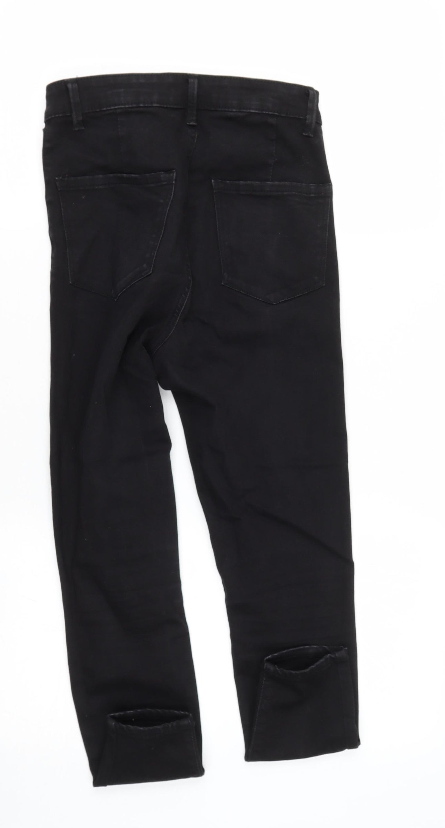 Denim and Co Womens Black  Cotton Mom Jeans Size 8 L25 in Regular Button