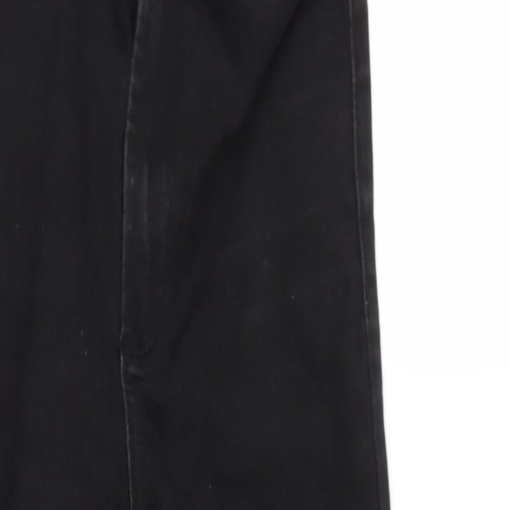 Denim and Co Womens Black  Cotton Mom Jeans Size 8 L25 in Regular Button