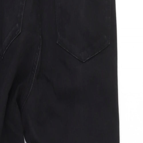 Denim and Co Womens Black  Cotton Mom Jeans Size 8 L25 in Regular Button