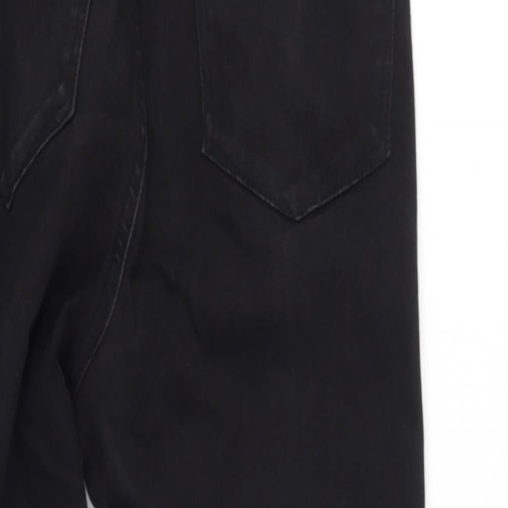 Denim and Co Womens Black  Cotton Mom Jeans Size 8 L25 in Regular Button