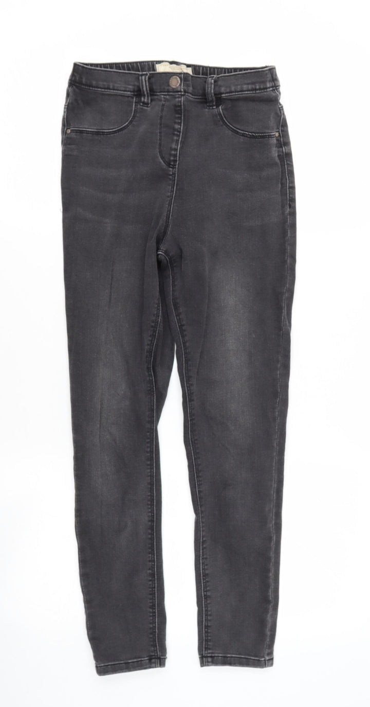 NEXT Girls Grey Cotton Skinny Jeans Size 12 Years Regular