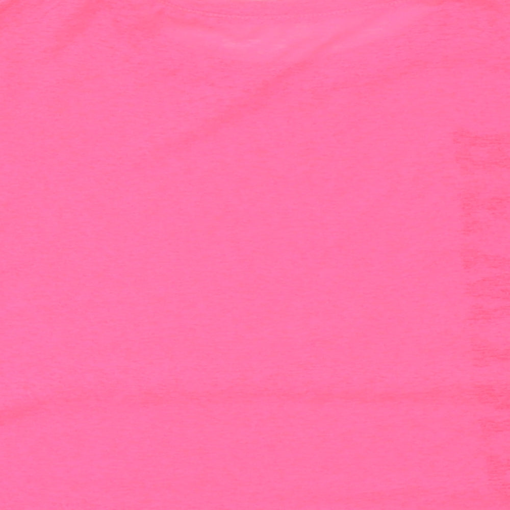 Preworn Womens Pink  Polyester Blend Basic T-Shirt Size 8 Roll Neck - REWIND