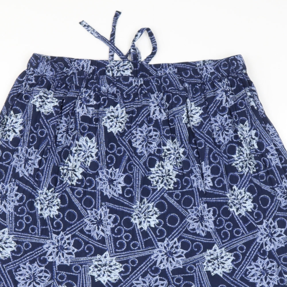 BM Womens Blue Geometric Cotton Bandage Skirt Size M
