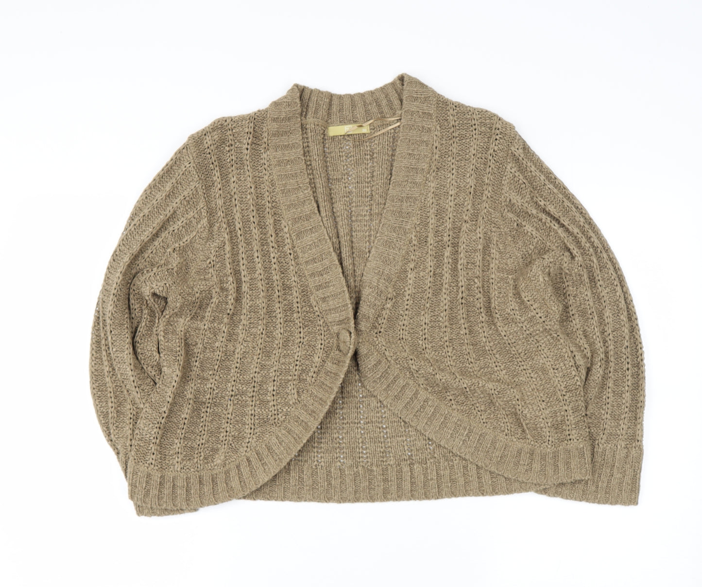 sainsburys Womens Brown V-Neck  Acrylic Cardigan Jumper Size 20