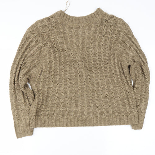 sainsburys Womens Brown V-Neck  Acrylic Cardigan Jumper Size 20