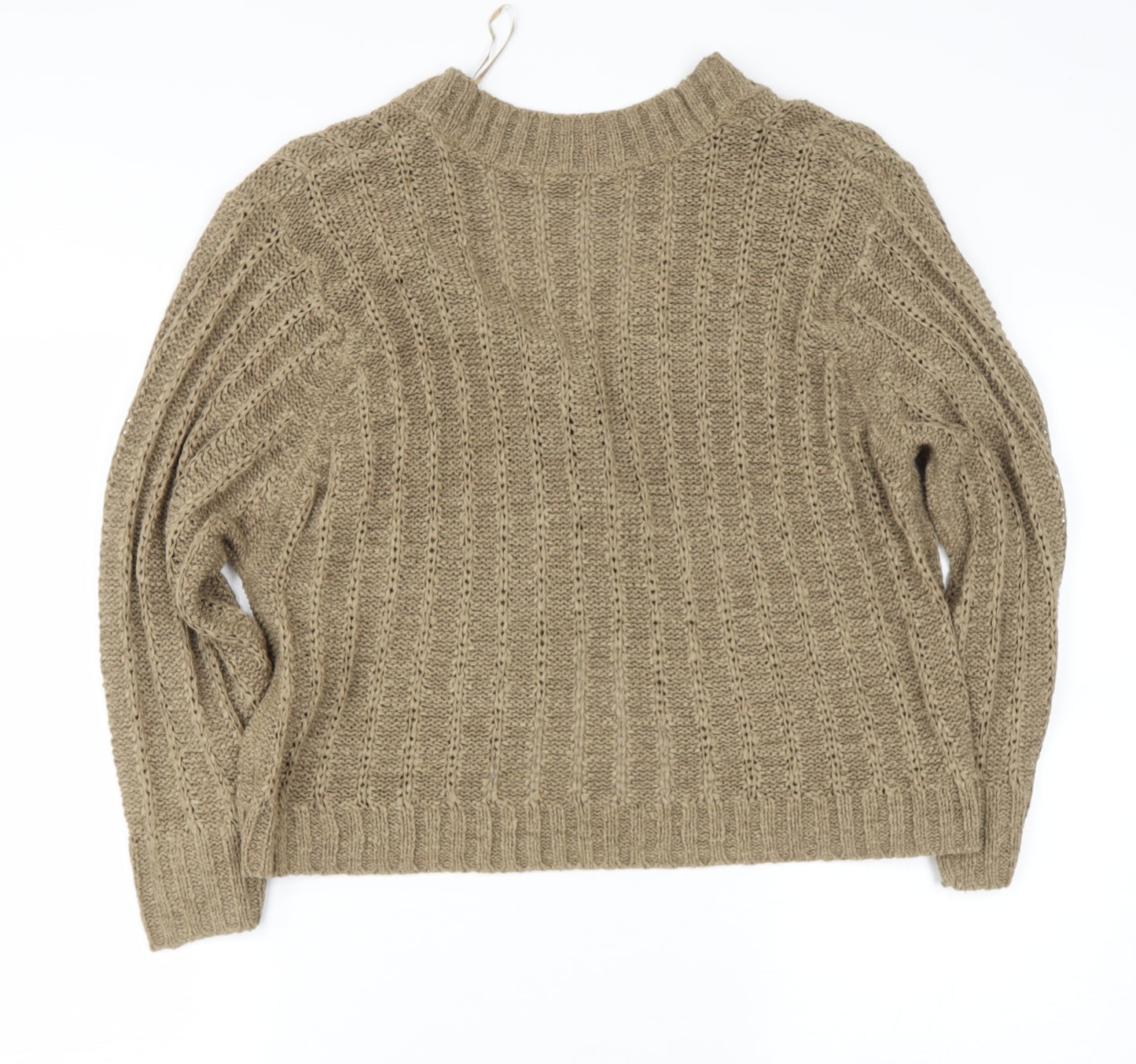 sainsburys Womens Brown V-Neck  Acrylic Cardigan Jumper Size 20