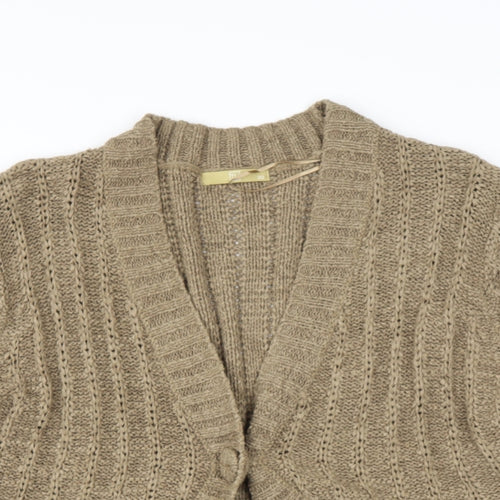 sainsburys Womens Brown V-Neck  Acrylic Cardigan Jumper Size 20