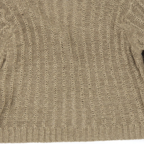 sainsburys Womens Brown V-Neck  Acrylic Cardigan Jumper Size 20