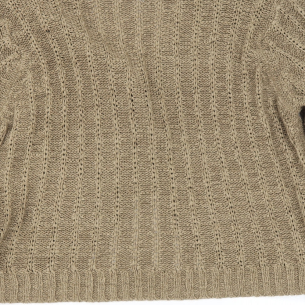 sainsburys Womens Brown V-Neck  Acrylic Cardigan Jumper Size 20