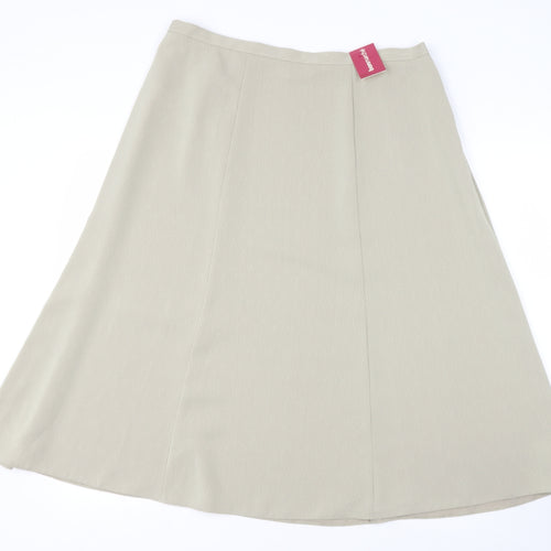bonmarche Womens Beige  Polyester Flare Skirt Size 18