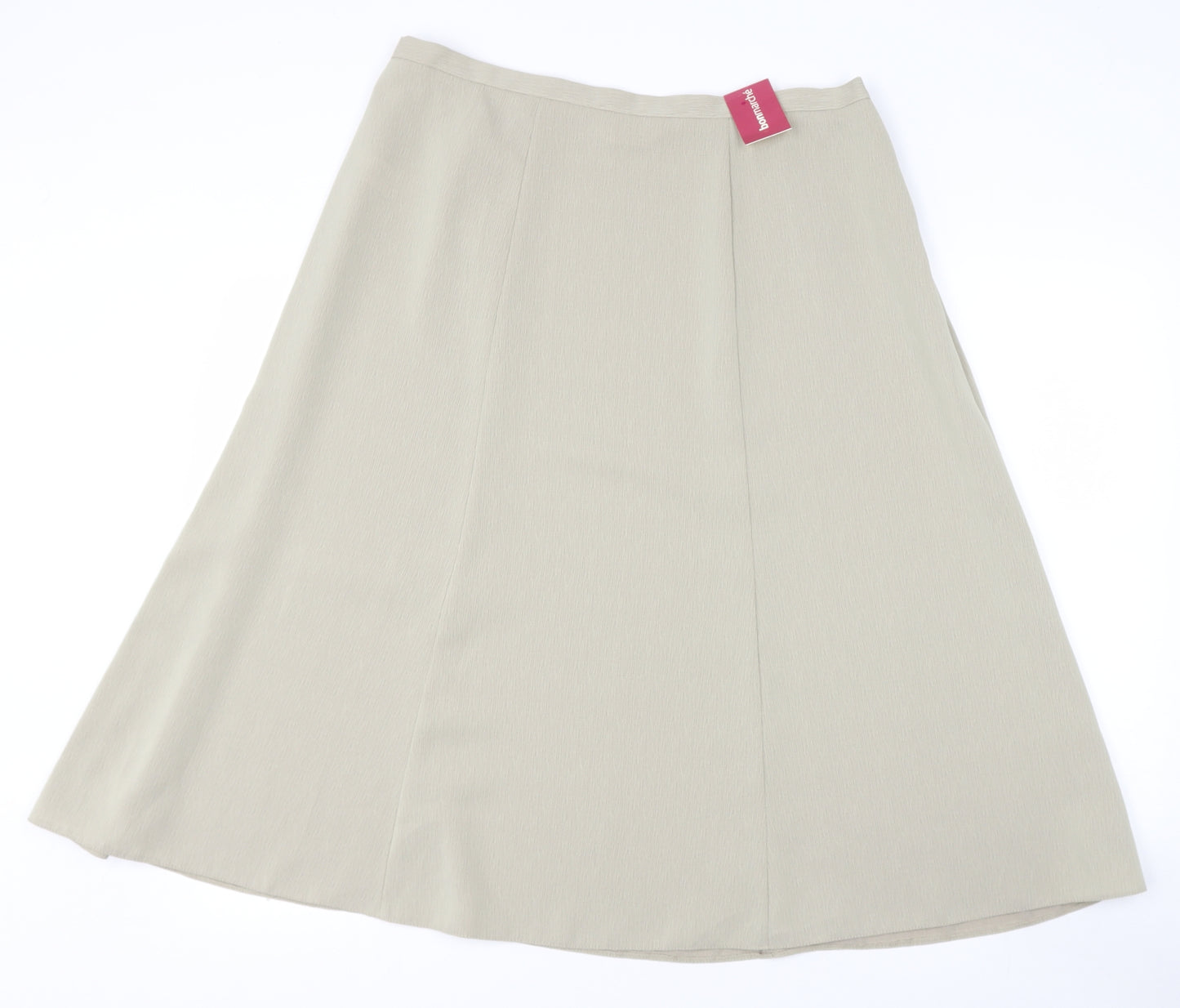 bonmarche Womens Beige  Polyester Flare Skirt Size 18